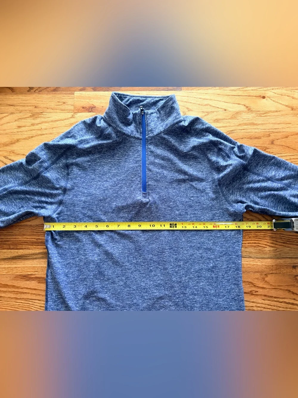 lululemon athletica Men's Surge Heathered Light Blue Quarter-Zip Pullover
